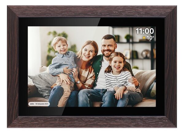 Fotorámeček KRUGER & MATZ KM1102 Frameo WiFi, dřevěný rám