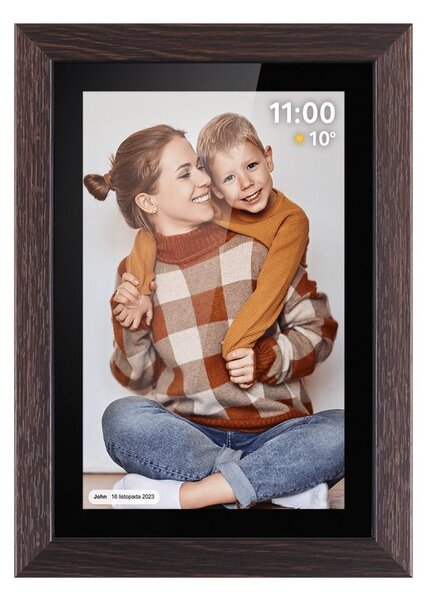 Fotorámeček KRUGER & MATZ KM1102 Frameo WiFi, dřevěný rám