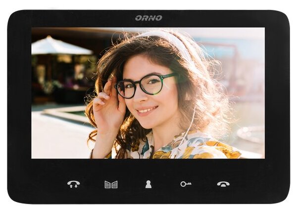 Videozvonek ORNO OR-VID-VP-1069/B, INDI N, rodinný, LCD 7", černý