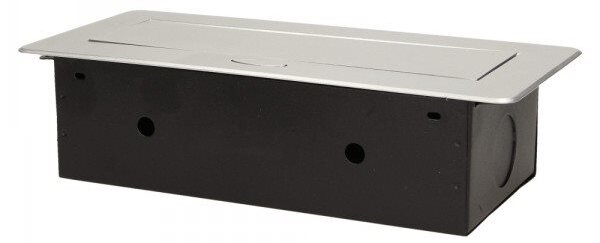 Výklopný blok zapuštěný ORNO OR-AE-13109/G, 2x 230V a 2x USB, stříbrná, bez kabelu