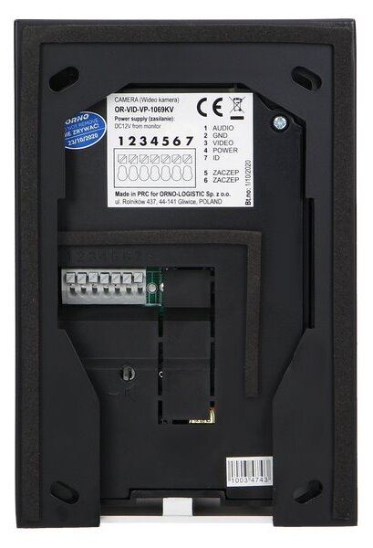 Videozvonek ORNO OR-VID-VP-1069/B, INDI N, rodinný, LCD 7", černý
