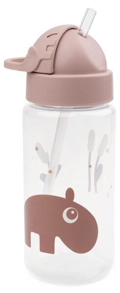 -25 % Dny MOMENTI– Růžová plastová láhev s brčkem Done by Deer Ozzo 350 ml