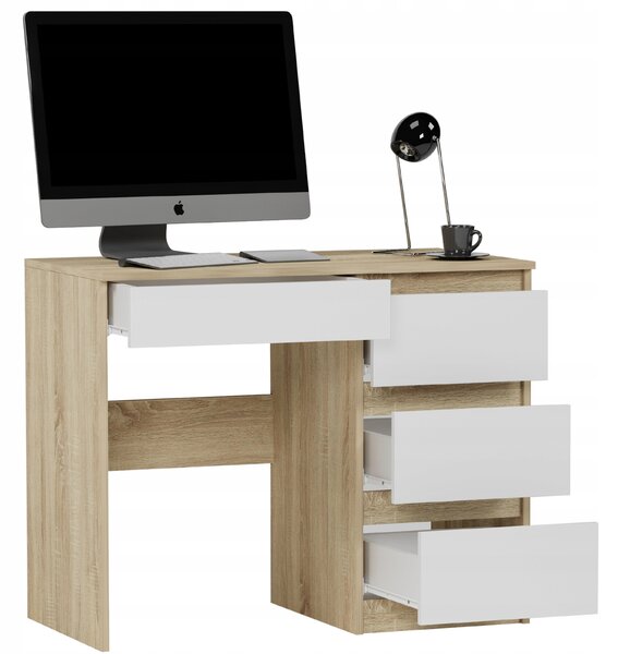 PC stolek Noxar (dub sonoma + bílá) (P). Akce -13%