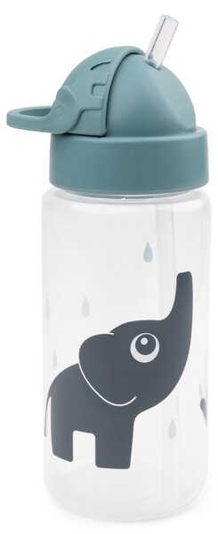 Modrá plastová láhev s brčkem Done by Deer Elphee 350 ml