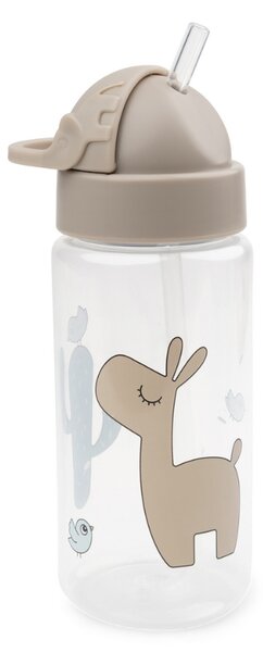 Béžová plastová láhev s brčkem Done by Deer Lalee 350 ml