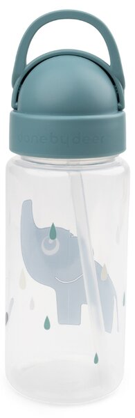 Modrá plastová láhev s brčkem Done by Deer Elphee 350 ml