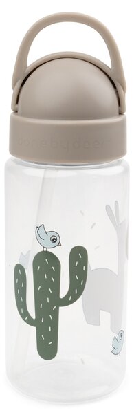 Béžová plastová láhev s brčkem Done by Deer Lalee 350 ml