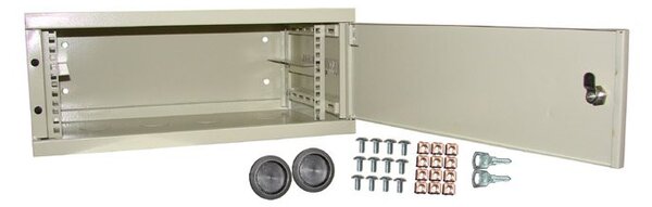 Kovový rozvaděčmontážní skříň 19" , závěsná ECO 4U 540x350 RAL7035