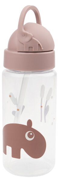 -25 % Dny MOMENTI– Růžová plastová láhev s brčkem Done by Deer Ozzo 350 ml
