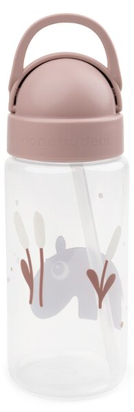 -25 % Dny MOMENTI– Růžová plastová láhev s brčkem Done by Deer Ozzo 350 ml