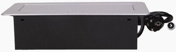 Výklopný blok zapuštěný ORNO OR-AE-13126/G, 2x 230V a 2x USB, stříbrný