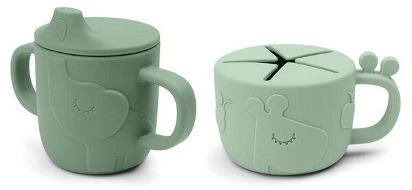 -25 % Dny MOMENTI– Zelená dětská jídelní sada Done by Deer Peekaboo Deer friends