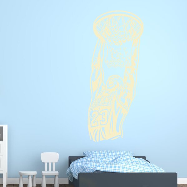 Živá Zeď Samolepka Michael Jordan Barva: růžová, Velikost: 60 x 25 cm