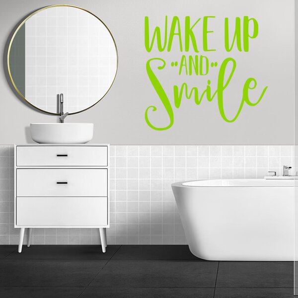 Živá Zeď Samolepka Nápis Wake up and Smile Barva: černá