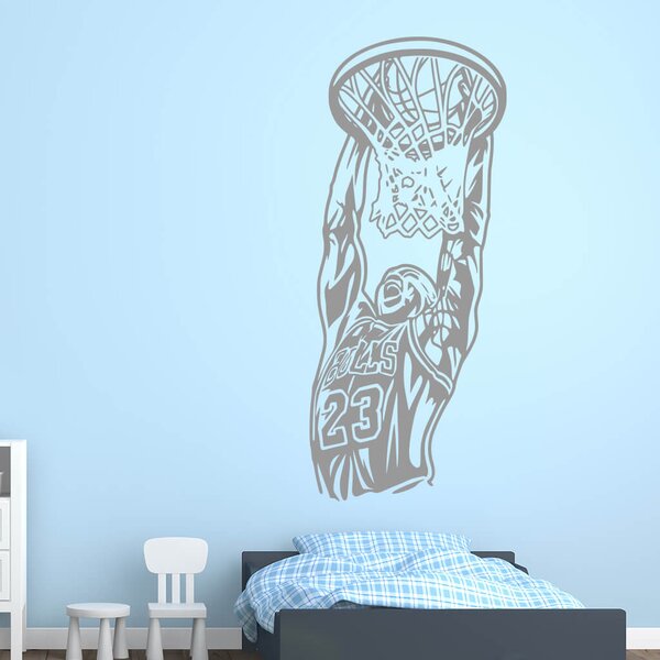 Živá Zeď Samolepka Michael Jordan Barva: růžová, Velikost: 60 x 25 cm