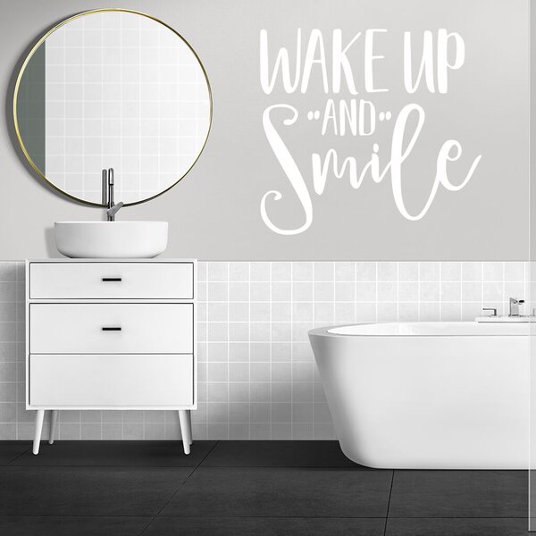 Živá Zeď Samolepka Nápis Wake up and Smile Barva: černá
