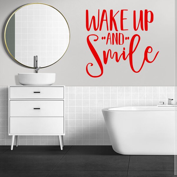 Živá Zeď Samolepka Nápis Wake up and Smile Barva: černá