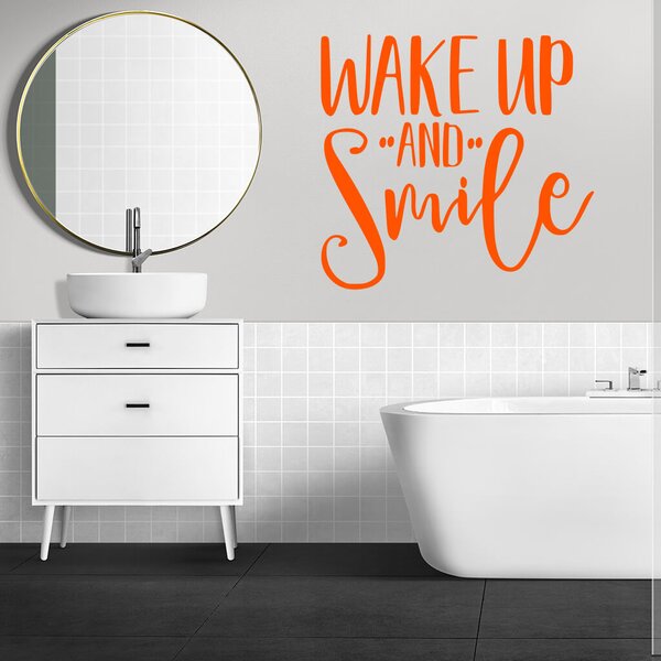Živá Zeď Samolepka Nápis Wake up and Smile Barva: černá