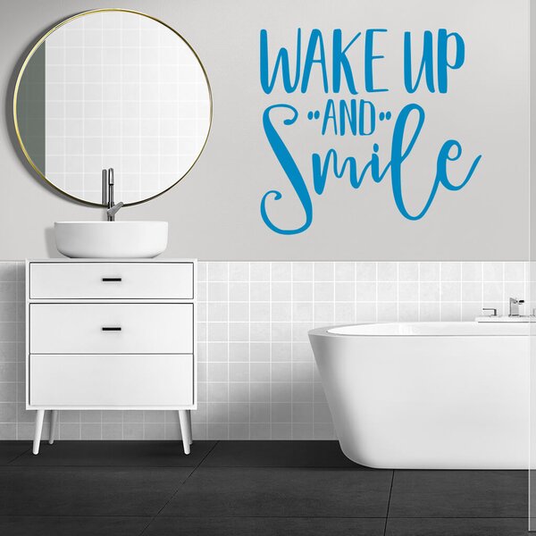 Živá Zeď Samolepka Nápis Wake up and Smile Barva: černá