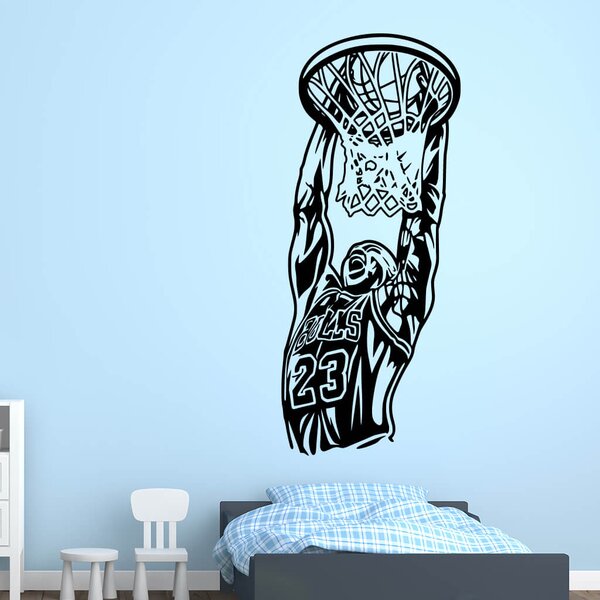 Živá Zeď Samolepka Michael Jordan Barva: růžová, Velikost: 60 x 25 cm