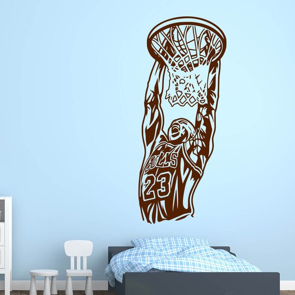 Živá Zeď Samolepka Michael Jordan Barva: růžová, Velikost: 60 x 25 cm