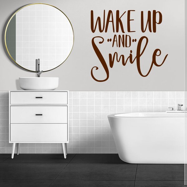 Živá Zeď Samolepka Nápis Wake up and Smile Barva: černá