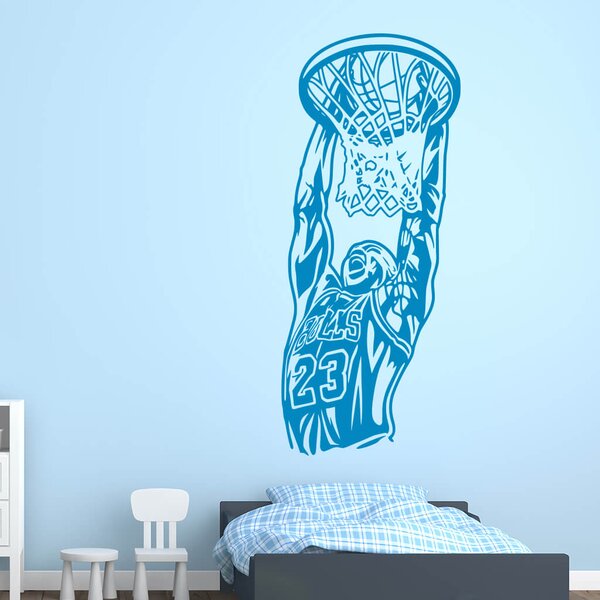 Živá Zeď Samolepka Michael Jordan Barva: růžová, Velikost: 60 x 25 cm