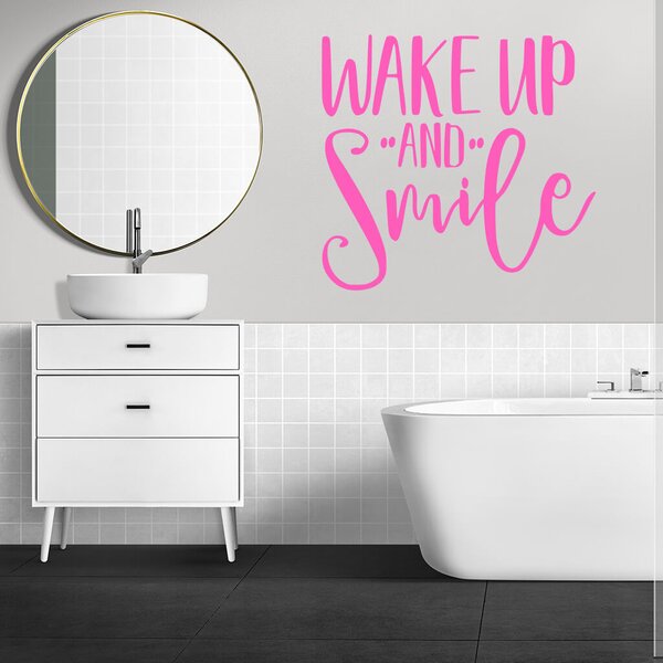 Živá Zeď Samolepka Nápis Wake up and Smile Barva: černá