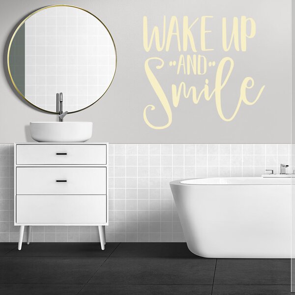 Živá Zeď Samolepka Nápis Wake up and Smile Barva: černá