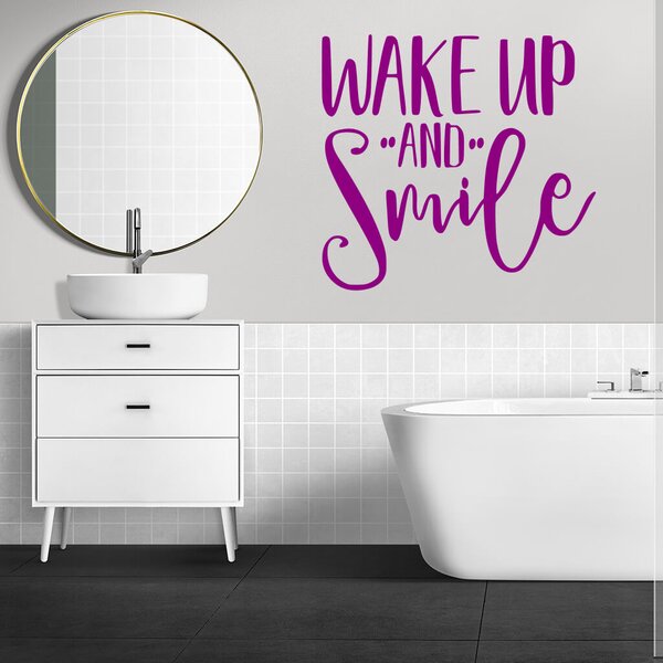 Živá Zeď Samolepka Nápis Wake up and Smile Barva: černá