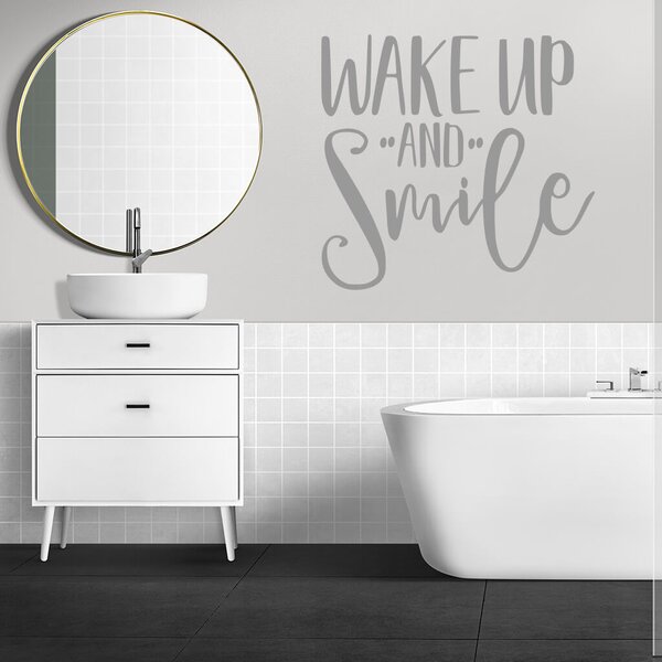 Živá Zeď Samolepka Nápis Wake up and Smile Barva: černá