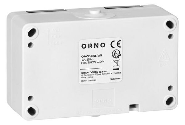 Dvojzásuvka 2x2P+E Orno AQUATIC MINI IP54 OR-OE-7306/WB