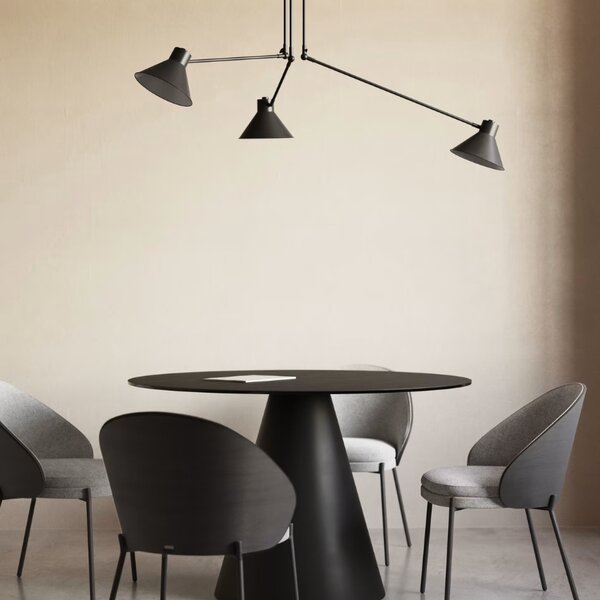 Kave Home Matně černý skleněný kulatý jídelní stůl Wilshire 120 cm