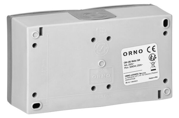 Zásuvka 2x 2P+E Orno AQUATIC PRO IP54 OR-OE-7406-GR šedá
