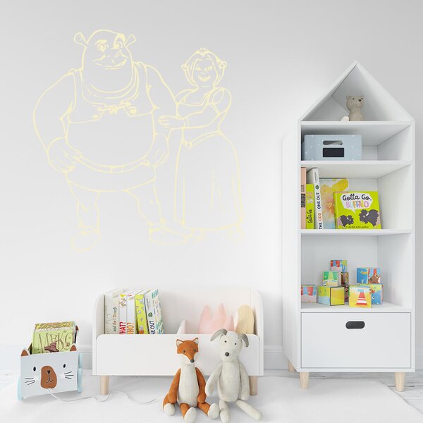 Živá Zeď Samolepka Shrek a Fiona Barva: černá