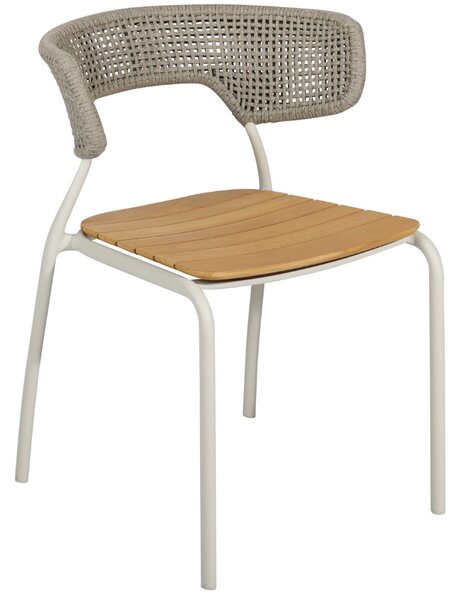 Béžová zahradní židle Mindo 101 s teakovým sedákem