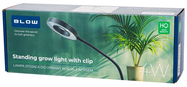 Lampa pro růst rostlin BLOW 71-307, 4W s klipem, 10 režimů
