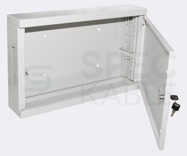 Kovový rozváděč montážní skříň 540x350x120 mm TPR-2U, záda plech, lesklá bílá
