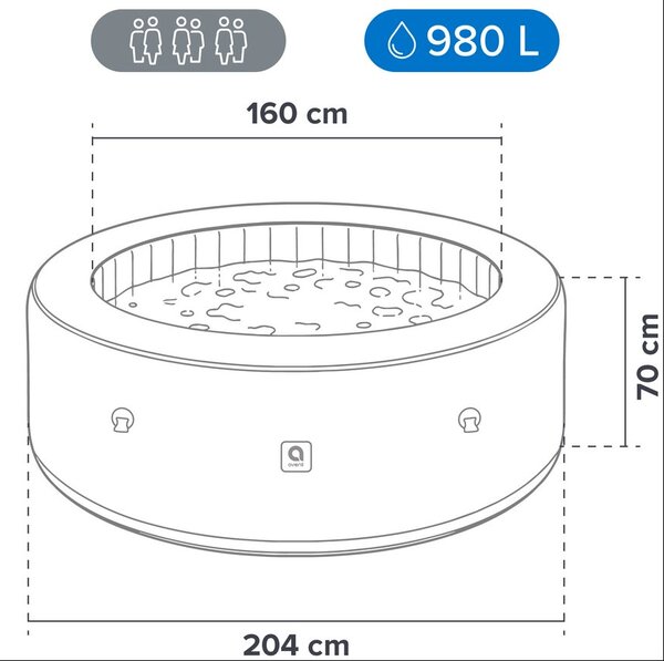 AVENLI NICE jacuzzi CIHLA - nafukovací vířivka pro 6 osob