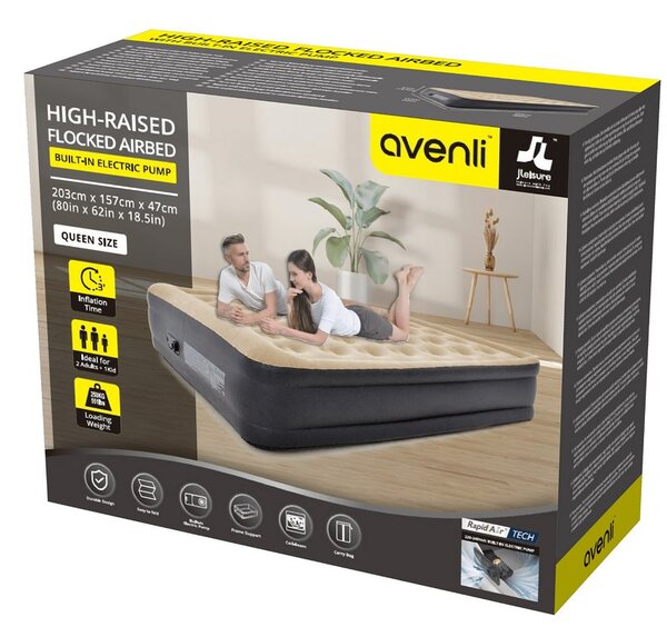 Nafukovací matrace AVENLI 24042EU s vestavěnou pumpou 203x157x47