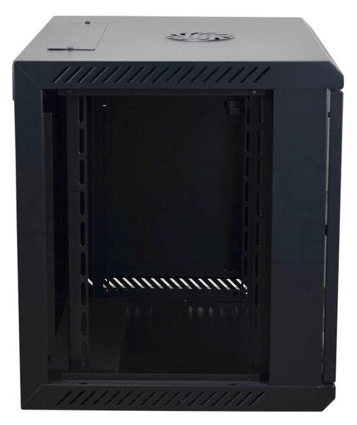RACK skříň závěsná NEKU 19" 9U 600mm, dveře sklo, k samosestavení, černá