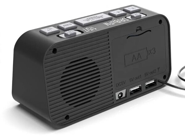 Rádiobudík Openbox CA1 DAB+/FM, 2x USB port nabíjecí, černý