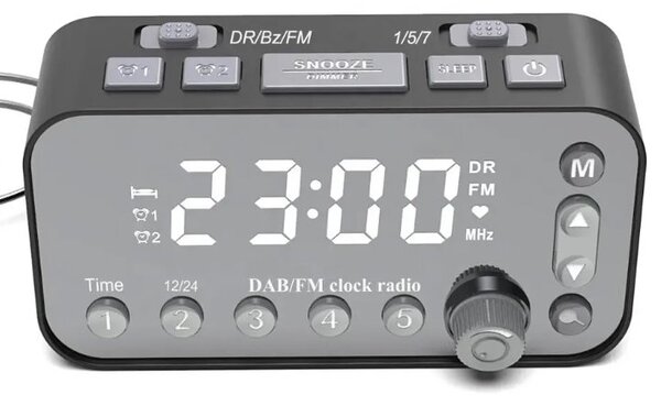 Rádiobudík Openbox CA1 DAB+/FM, 2x USB port nabíjecí, černý