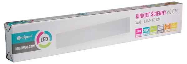 Koupelnové svítidlo DPM MIL8W60-24W, IP44, 60 cm, bílá