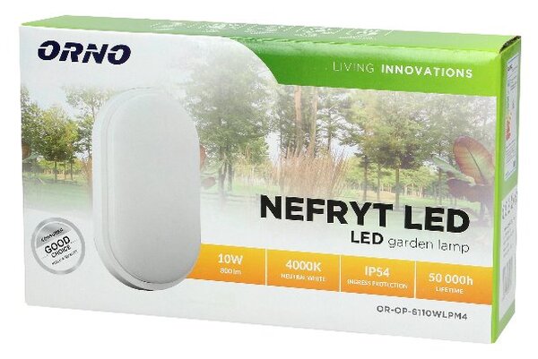 LED Venkovní svítidlo ORNO OR-OP-6110WLPM4 NEFRYT, 10W, 4000K, IP54, bílá