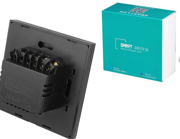 Dotykový skleněný vypínač LTC LXM171, SMART, wifi, černá