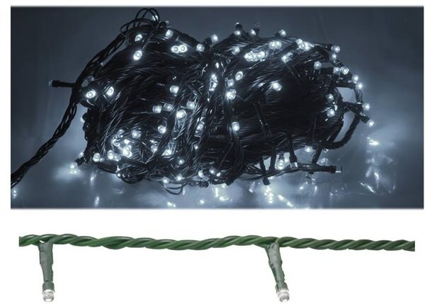 Vánoční osvětlení - řetěz LTC LXLED105 200LED/20m, studená bílá, vnitřní