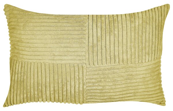 Sada 2 dekorativních polštářů MILLET Manšestr 30 x 50 cm Olivově zelená Geometrický vzor