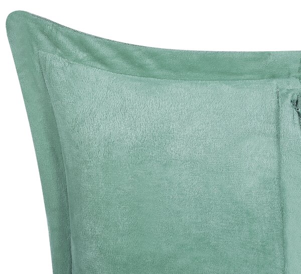 Sada 2 dekorativních polštářů ZINNIA Manšestr 43 x 43 cm Světle zelená Bez vzoru