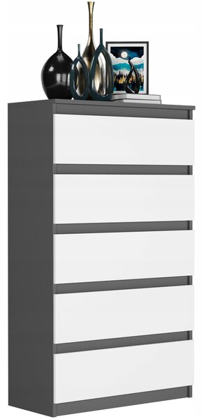 Komoda Rafort (antracit + bílá). Akce -17%